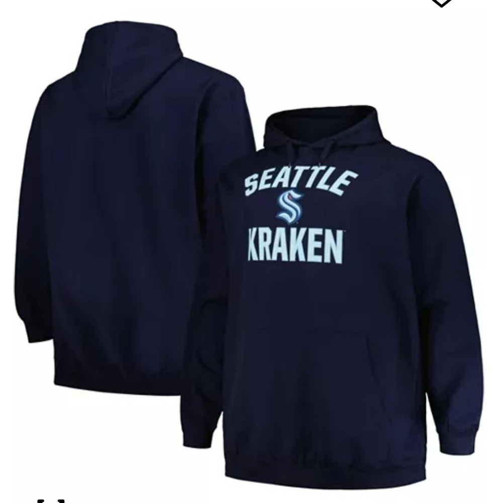 Champion Seattle Kraken "Deep Sea Blue" Men's Hoodie, Size L, RN#104648🏒